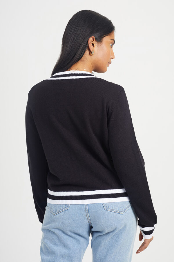 Brave Soul Casaco de malha com contraste branco