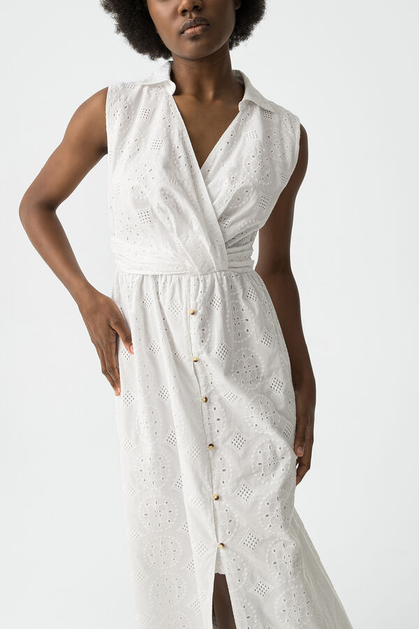 Tiffosi Vestido camisa entrela&ccedil;ado branco