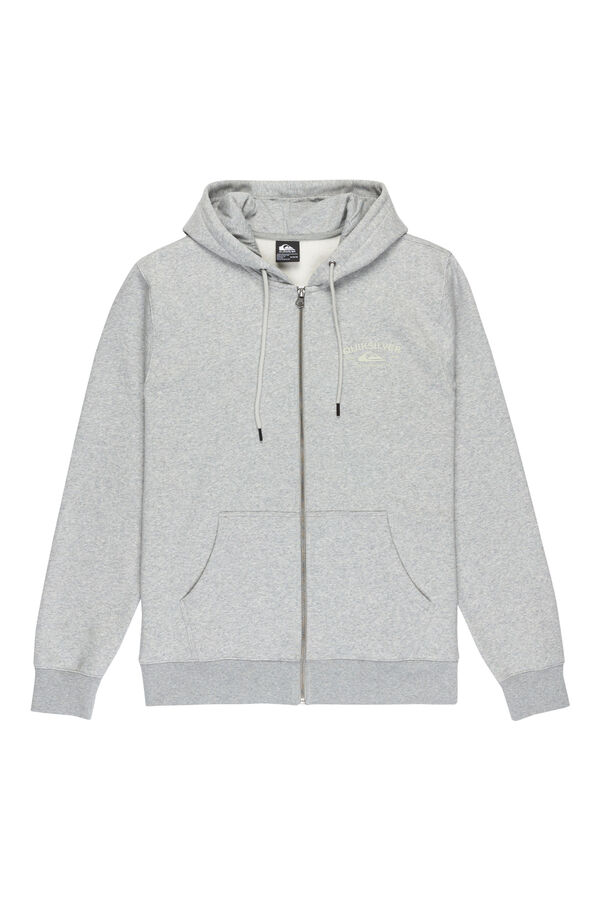 Quiksilver ZipChest Logo - Sudadera con capucha y cremallera para hombre gris