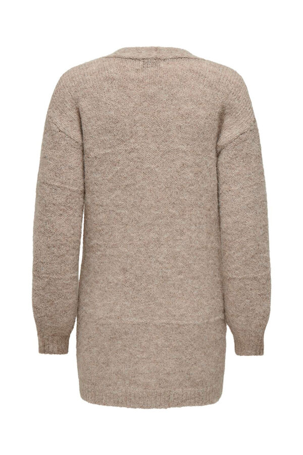 JDY Cardigan liso de manga larga nude