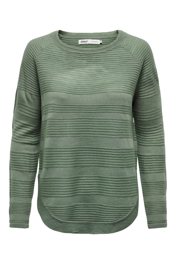 Only Camisola de manga comprida e gola redonda verde