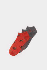 Springfield Pack 3 calcetines tobilleros monos naranja