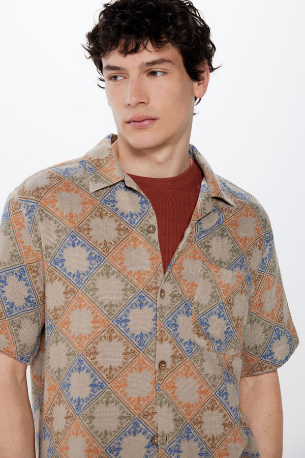 Springfield Camisa r&uacute;stica estampada vermelho