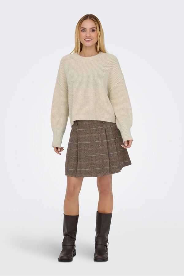 Only Jersey de cuello redondo beige
