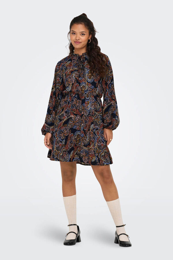 JDY Vestido curto la&ccedil;o cinzento