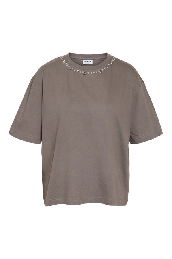 Noisy May camiseta joya cuello gris