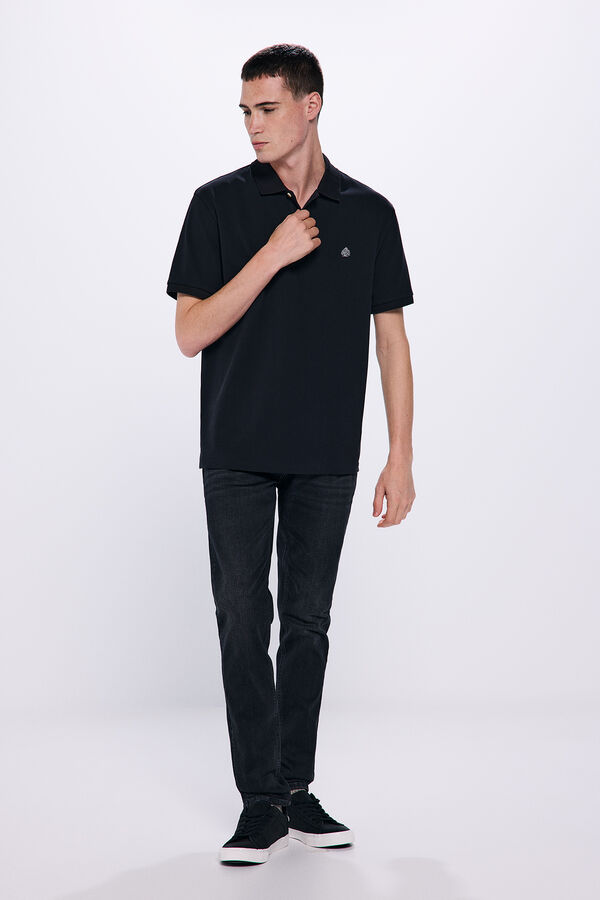 Springfield Polo piqu&eacute; b&aacute;sico regular fit preto