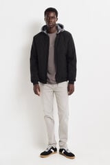 Springfield Jaqueta bomber acolchoada com capuz remov&iacute;vel preto