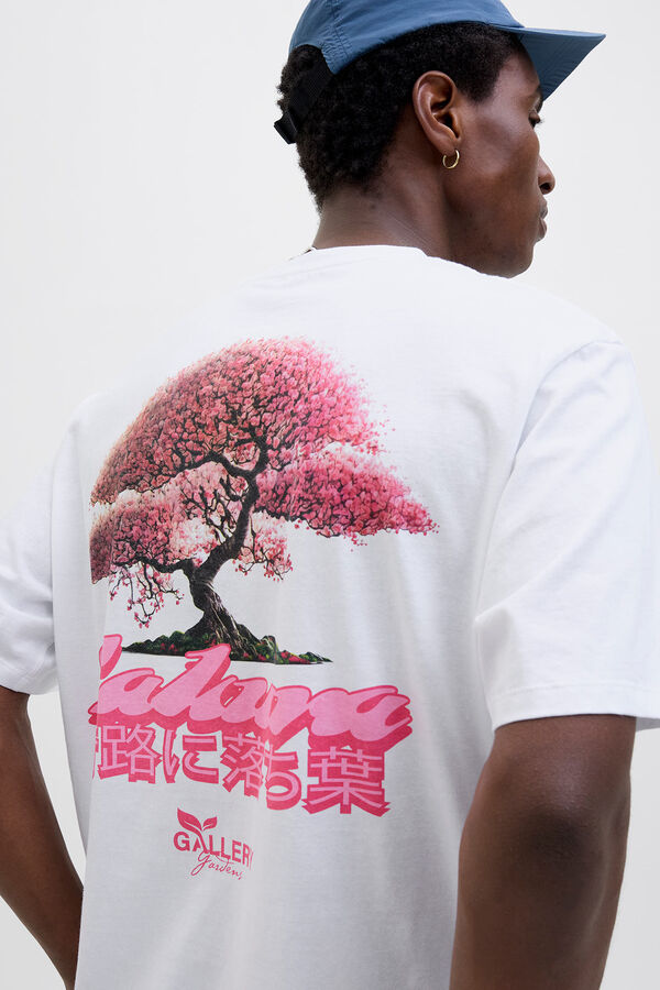 Jack & Jones Camiseta loose fit marfil