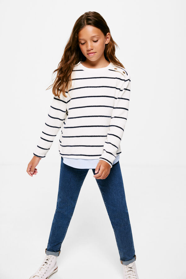 Springfield Kids Jersey raya marinera ni&ntilde;a beige