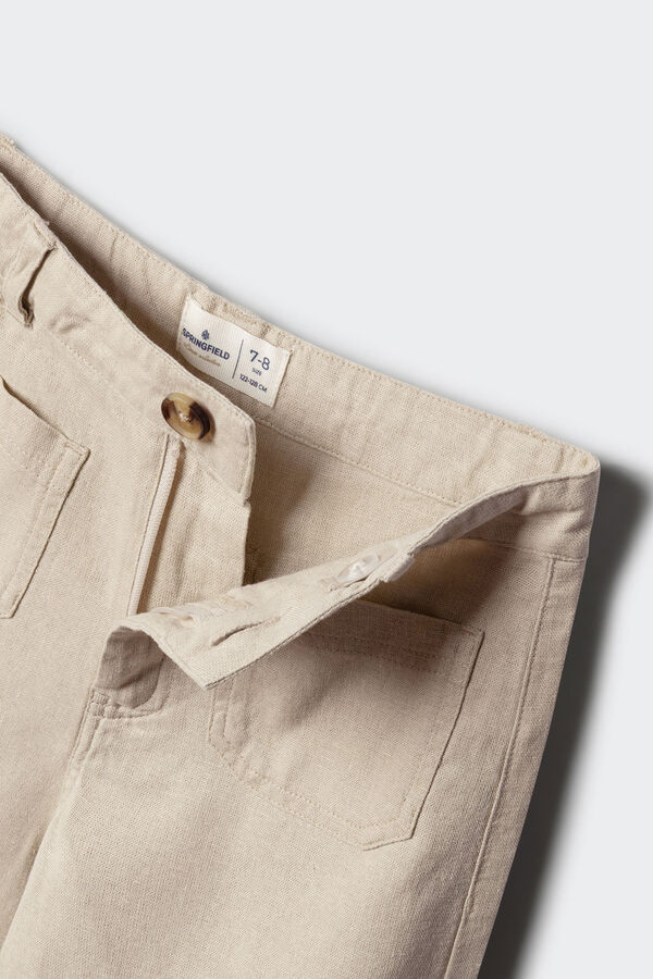 Springfield Kids Cal&ccedil;as culotte de linho para menina bege