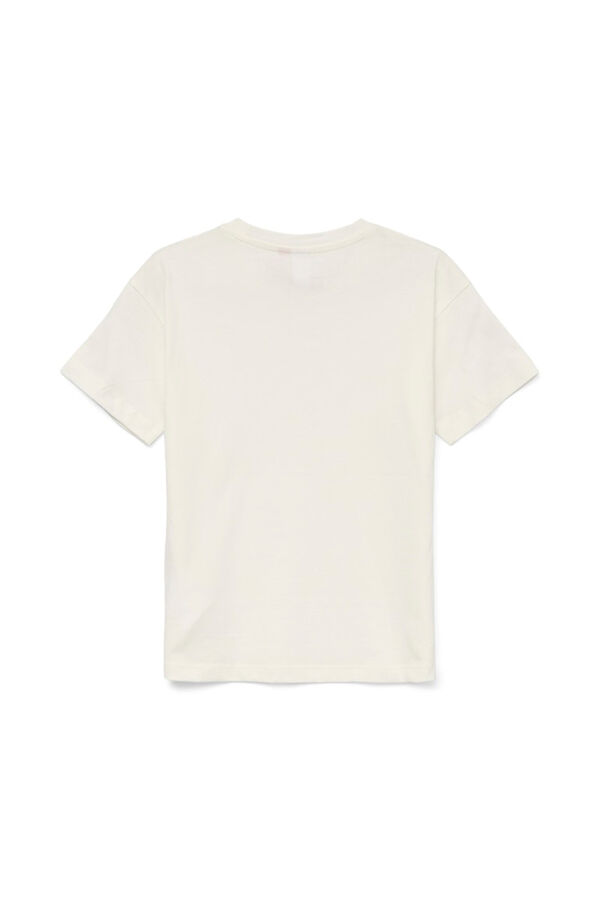 Vero Moda Girl Camiseta algod&oacute;n brillantes blanco