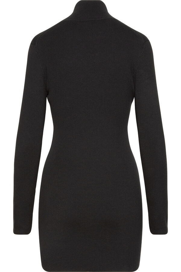 CK Jeans Vestido con cuello alto negro