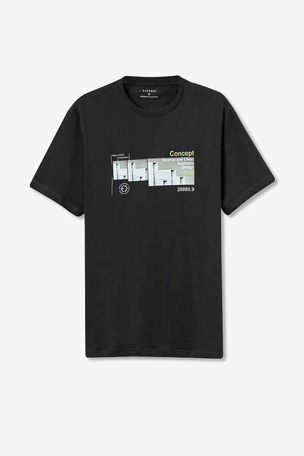 Tiffosi T-shirt estampada cinzento