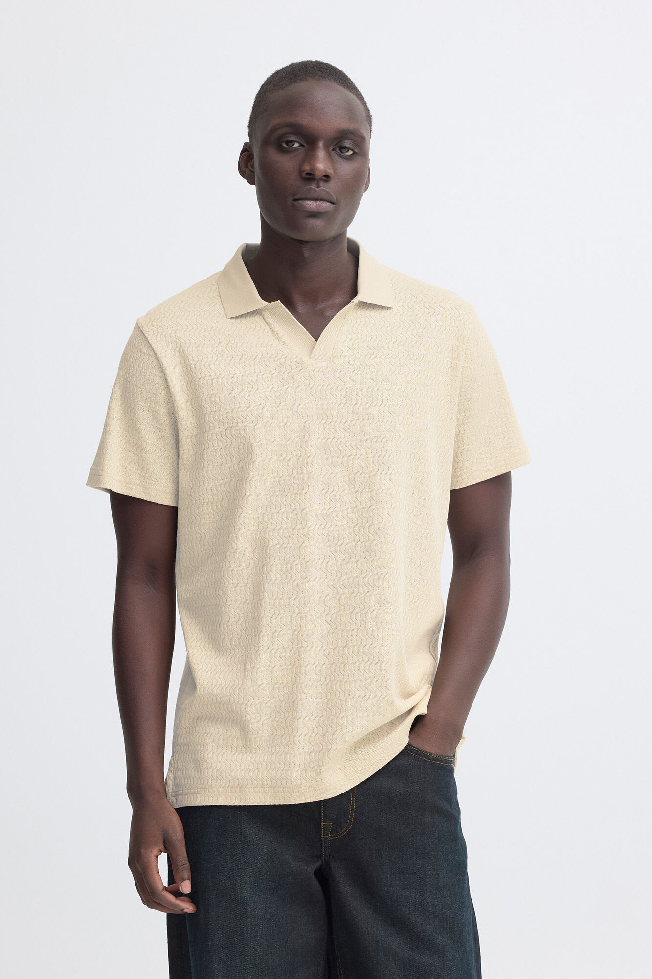 Blend Polo de punto con cuello pico