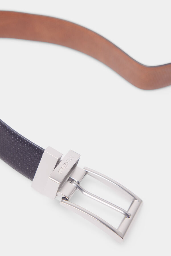 Springfield Cintur&oacute;n reversible microperforado negro