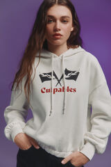 Springfield Sudadera cropped "Culpables" blanco