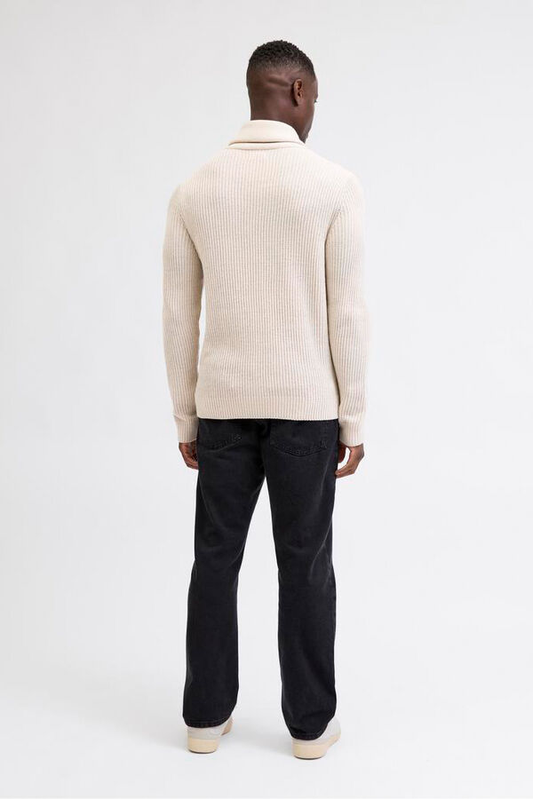 JJ REBEL Jersey de punto cuello cruzado gris