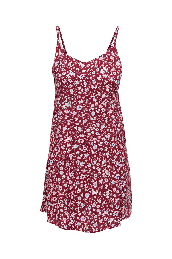 Only Vestido curto estampado floral vermelho
