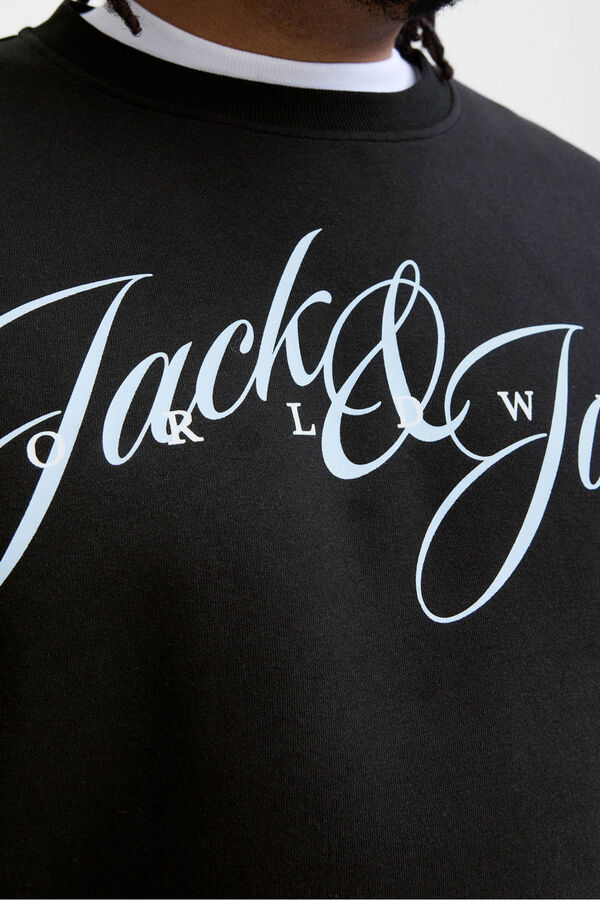 Jack & Jones PLUS Sudadera logo frontal negro