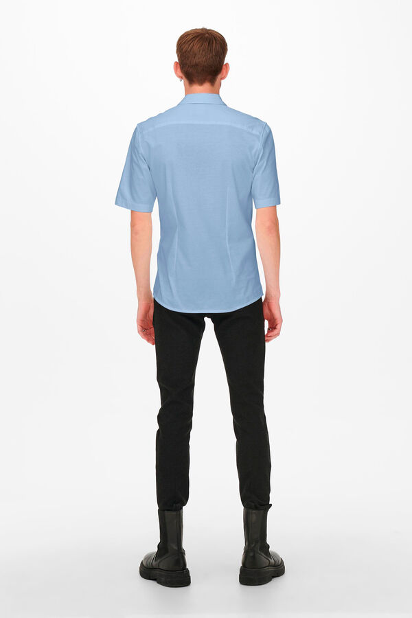 Springfield Camisa de manga comprida para baixo mix azul