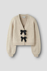 Name It C&aacute;rdigan con lazo de ni&ntilde;a gris