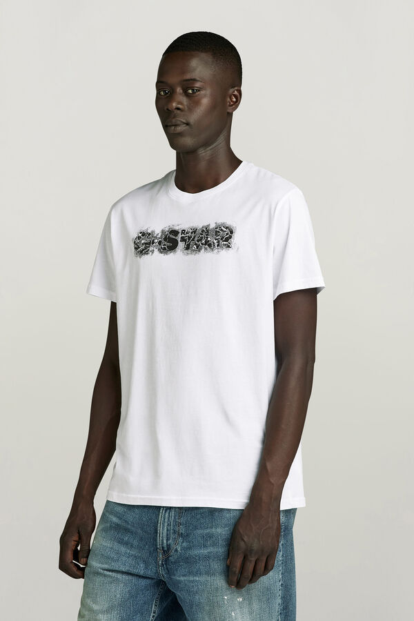 G-STAR Camiseta Distressed Logo blanco