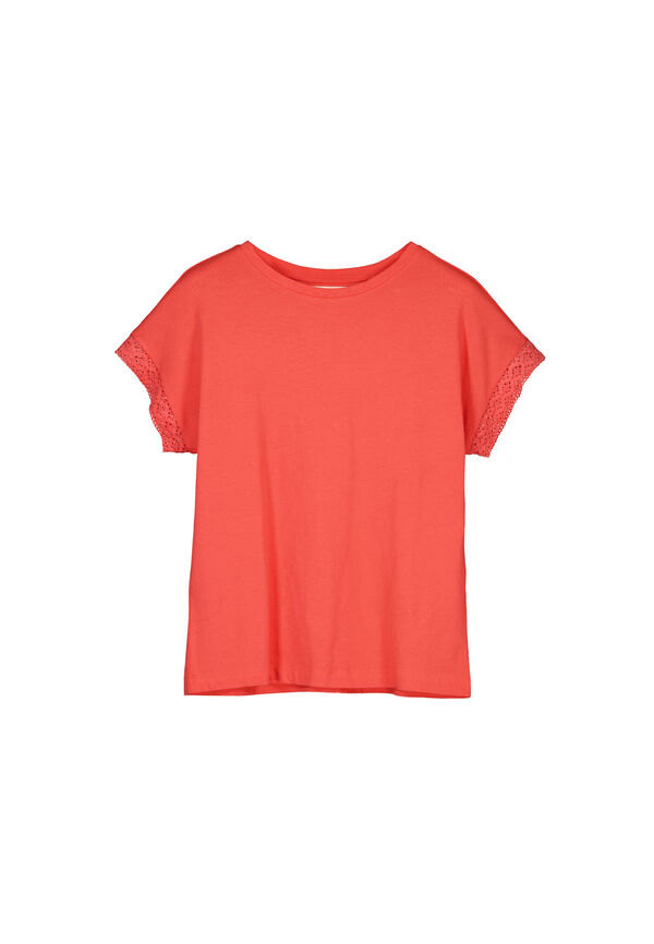Springfield T-shirt lisa manga croché vermelho