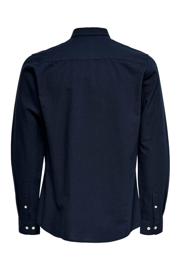 Only & Sons Camisa oxford de manga larga de hombre azul
