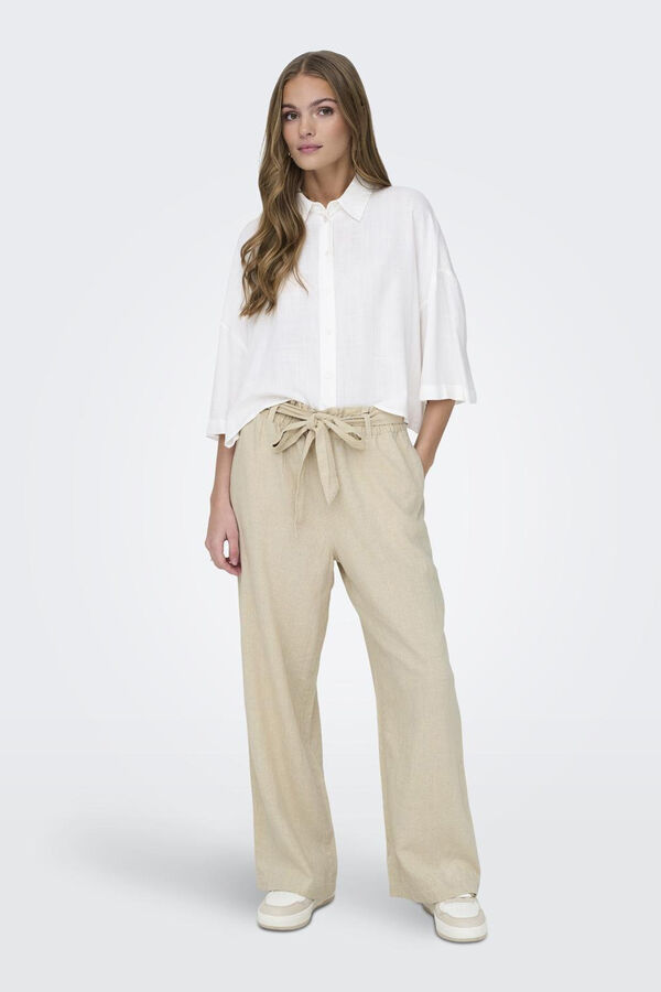 JDY Pantal&oacute;n largo de lino gris