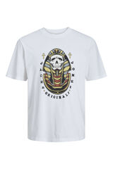 Jack & Jones PLUS T-shirt manga curta com print PLUS branco