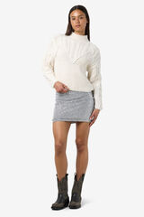 Noisy May Su&eacute;ter Perkins com mangas tran&ccedil;adas branco