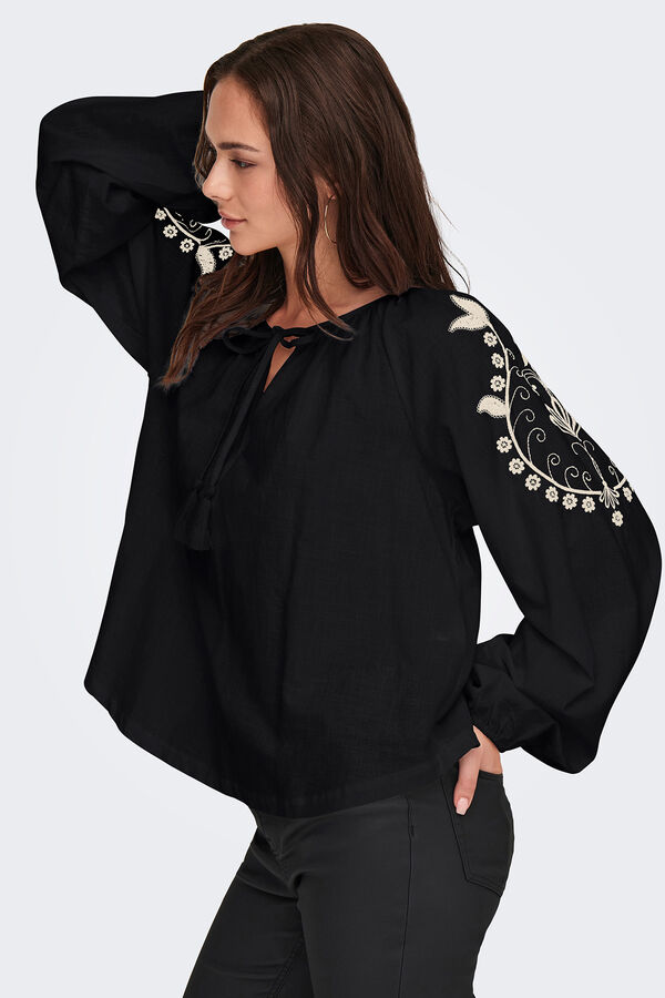 JDY Top de manga comprida  preto