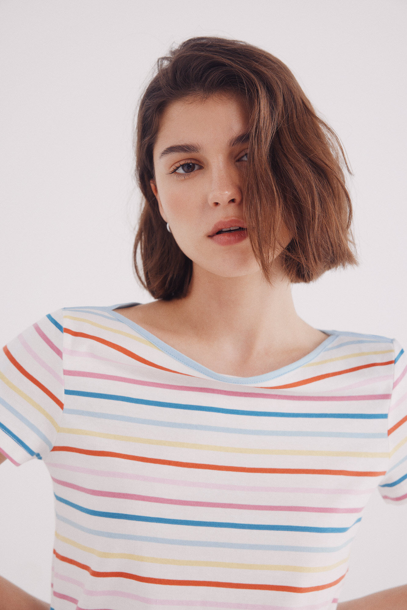 Springfield Camiseta semi entallada cuello barco