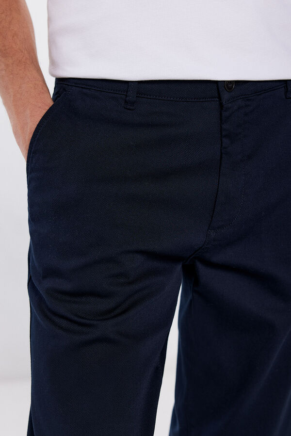 Springfield Calças chino cor corte comfort slim fit azul