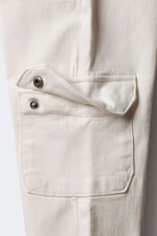 Springfield Kids Pantal&oacute;n cargo ni&ntilde;a blanco