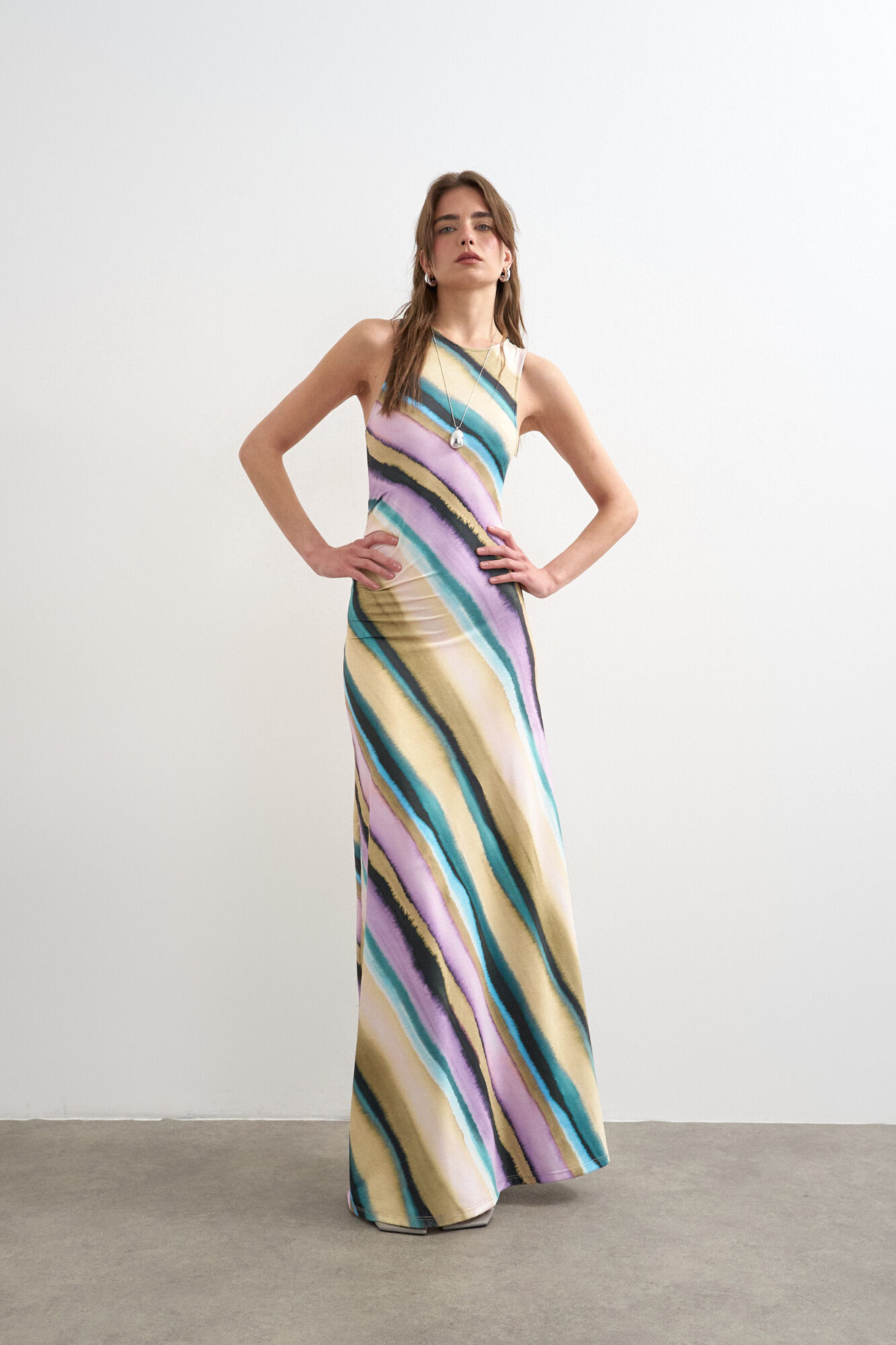 Topshop Vestido comprido estampado