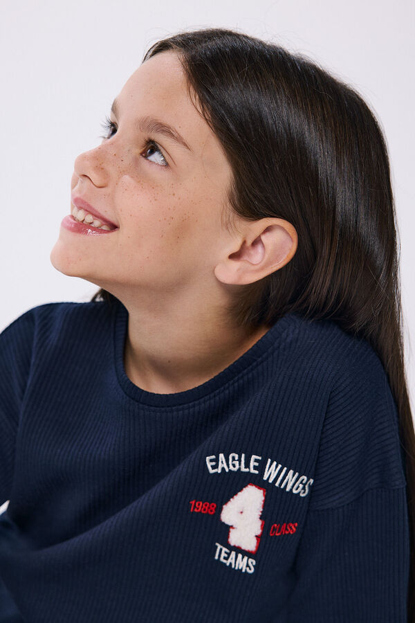 Springfield Kids Camiseta rib "Wings" niña azul