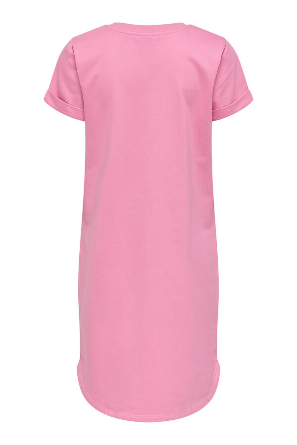 JDY Vestido de manga corta y cuello redondo rosa