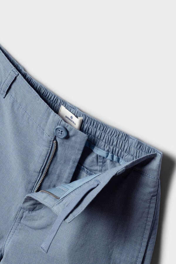 Springfield Kids Bermudas chino aos quadrados para menino azul