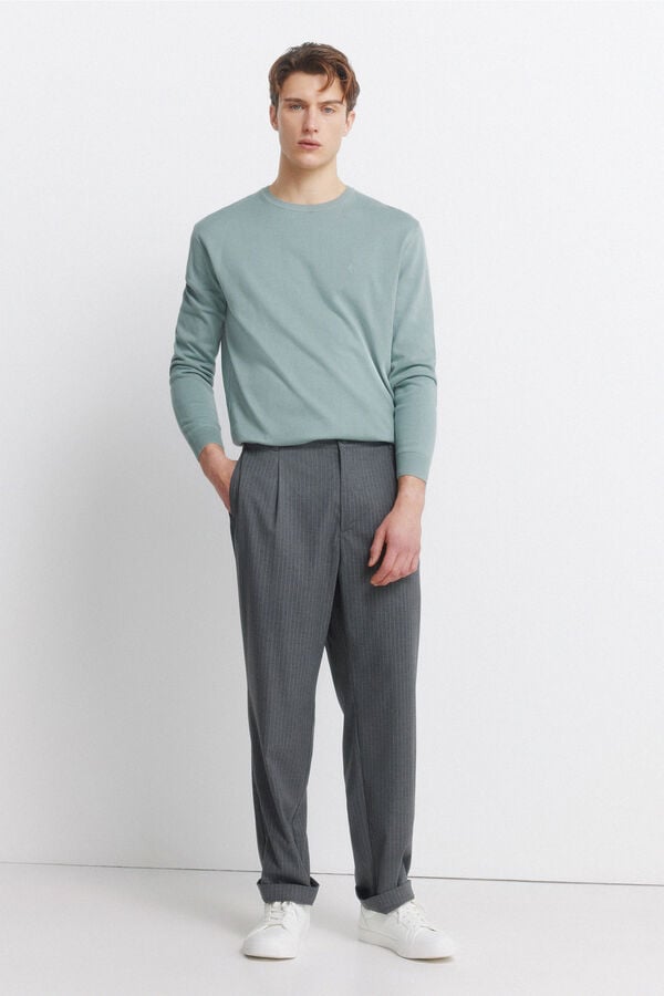 Springfield Pantal&oacute;n recto rayas relaxed fit gris