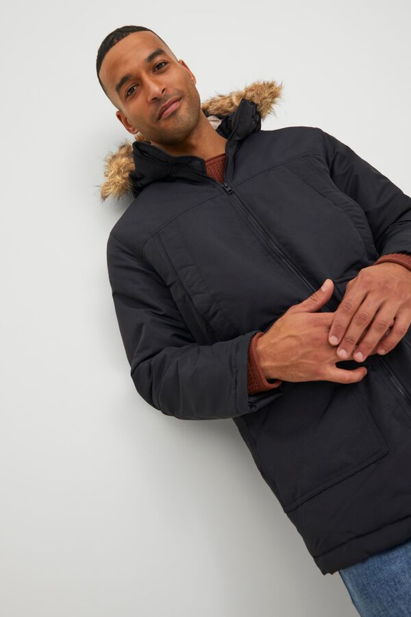 Jack & Jones Parka pelo capuz preto