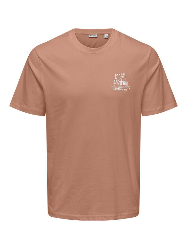 Only & Sons Camiseta manga curta estampada cru