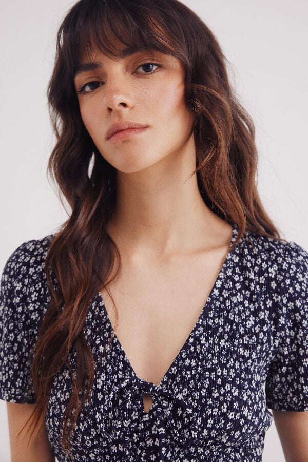 Springfield Vestido curto estampado azul