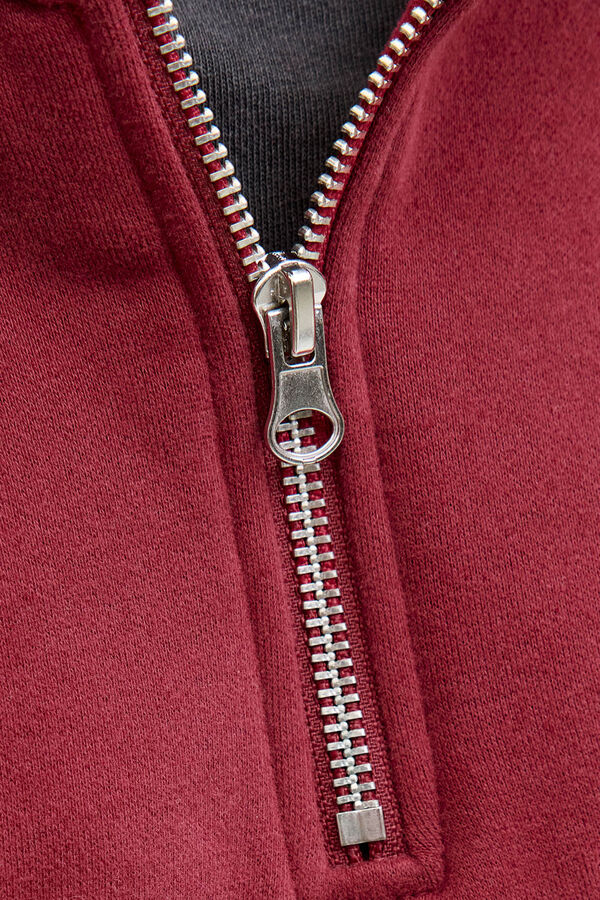 Jack & Jones Sudadera cuello cremallera rojo