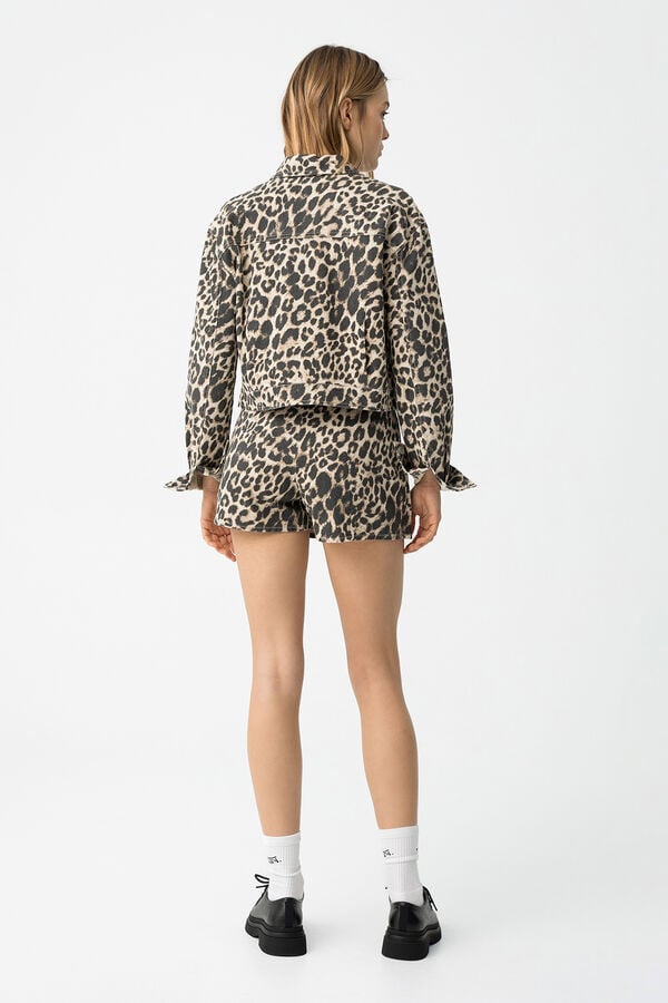 Tiffosi Young Falda-Pantal&oacute;n vaquera de leopardo negro