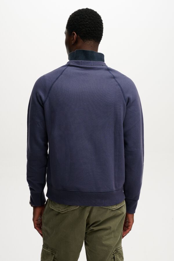 Superdry Sudadera cuello redondo logo azul
