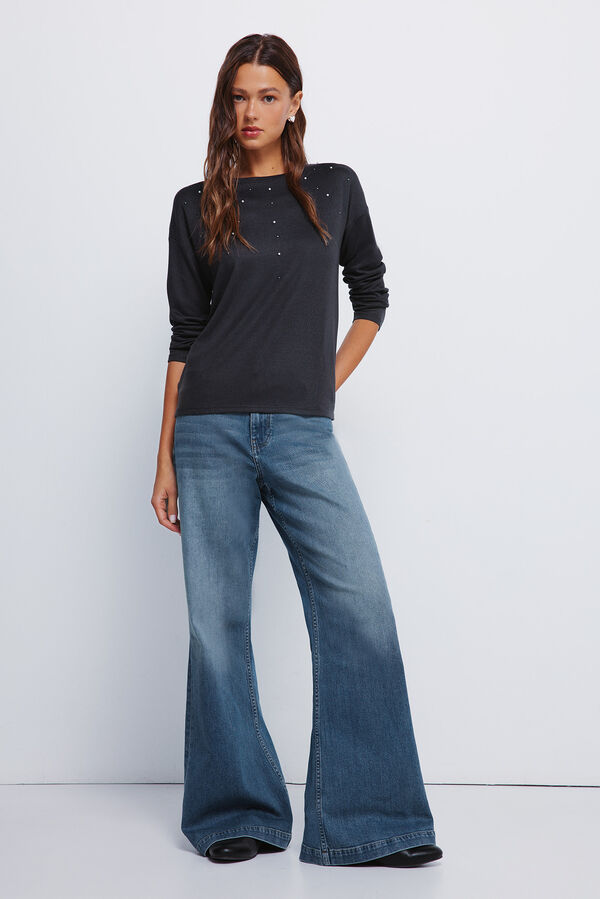 Springfield Camiseta tachas posicionadas gris