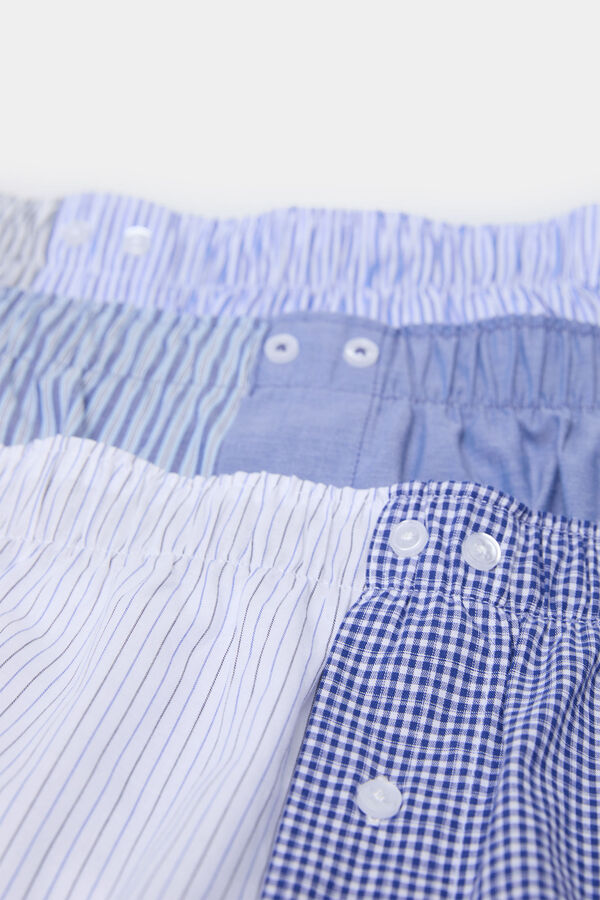 Springfield Pack de 3 cuecas de popelina &agrave;s cuecas azul