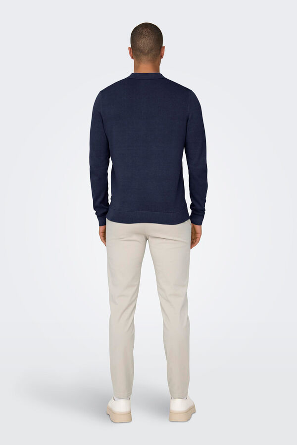 Only & Sons Polo manga larga azul